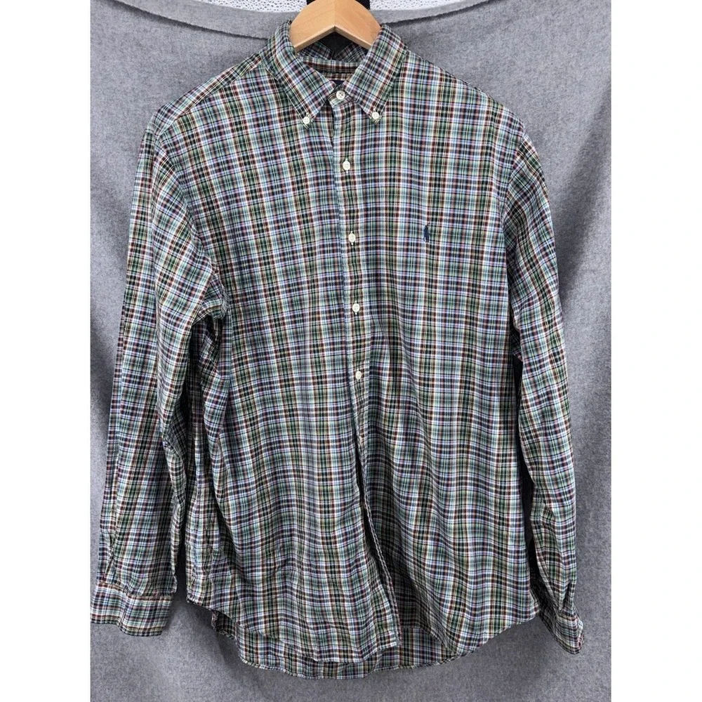 Polo Ralph Lauren Plaid Button Down Mens Large Long Sleeve Classic Fit